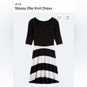 Le Lis Stessy 2fer Knit Black and White Striped Dress Size Medium Stitch Fix